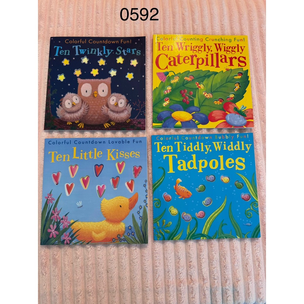 Lot of 4 Colorful Countdown Board Books Ten Twinkly Stars Caterpillars Tadpoles